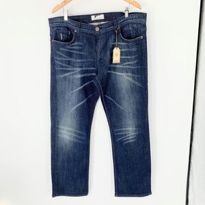 Silence is Golden Mens Jeans Dark Wash Straight Leg Distressed USA Sz 38